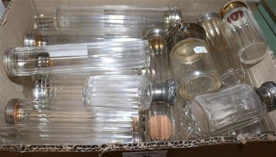 32 silver topped toilet jars
